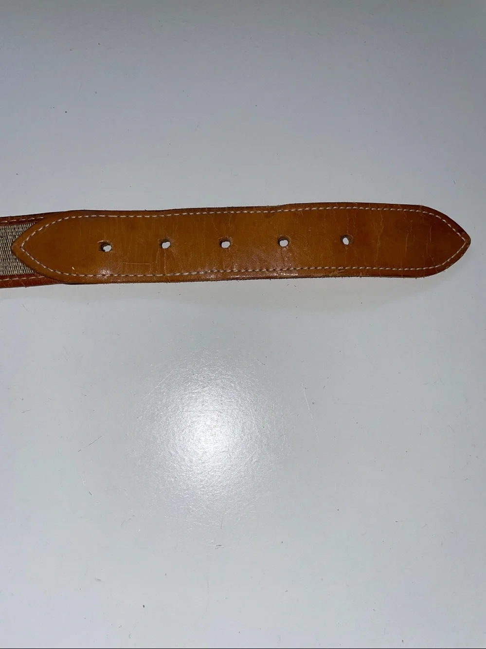 Boho Western Woven Tapestry Leather Belt Multicolor Brown Covered Buckle Sz 38